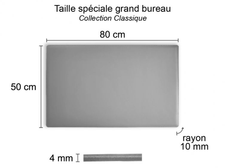 Sous-main XL en cuir beige - 80x50 cm