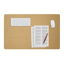 Sous-main XL en cuir beige café latte - 80x50 cm