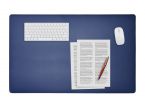 Sous-main XL en cuir bleu cobalt - 80x50 cm