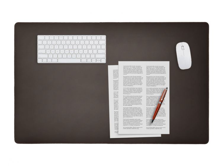 Sous-mains XL en cuir marron foncé - 80x50 cm