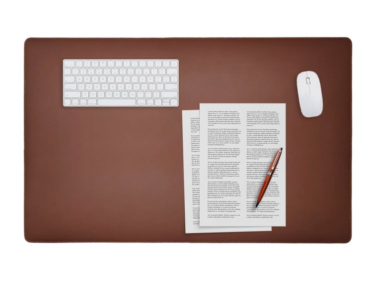 Sous-mains XL en cuir marron - 80x50 cm