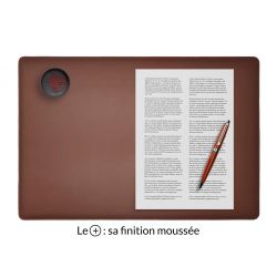 Sous-main en cuir marron "Premium" - 50x34 cm 