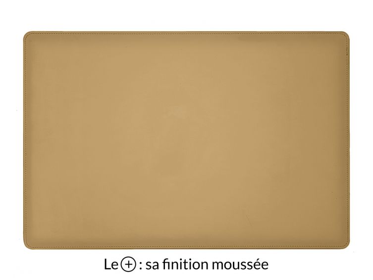 Sous-main en cuir beige café latte "Premium" - 60x40 cm