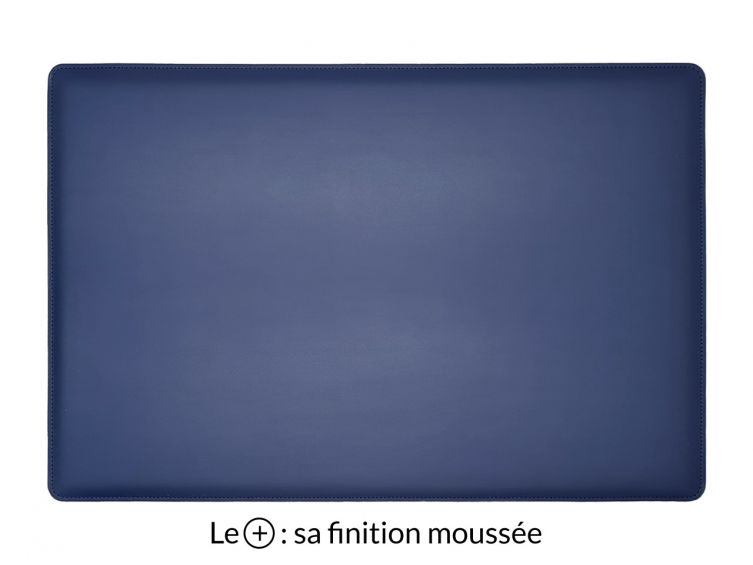 Sous-main en cuir bleu cobalt "Premium" - 60x40 cm