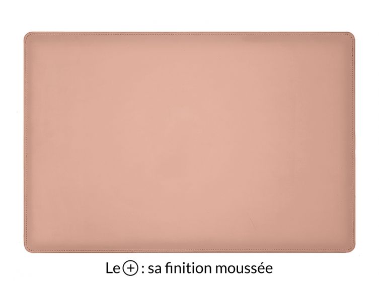 Sous-main en cuir rose "Premium" - 60x40 cm