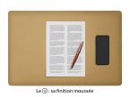 Sous-main en cuir beige café latte "Premium" - 60x40 cm