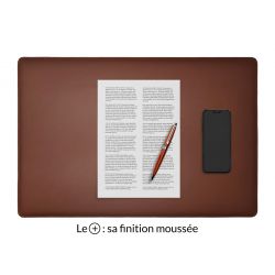 Sous-main en cuir marron "Premium" - 60x40 cm 
