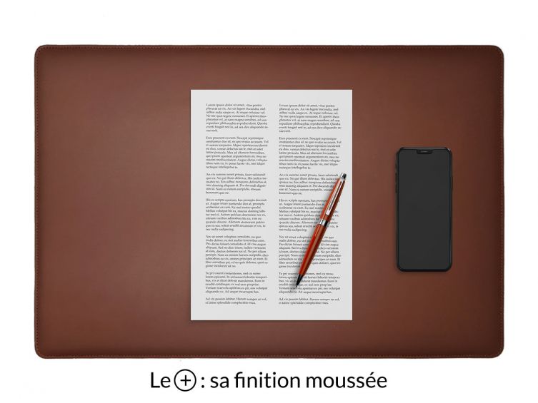 Sous-main en cuir marron "Premium" - 60x40 cm 