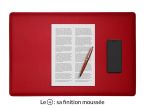 Sous-main en cuir rouge coquelicot "Premium" - 60x40 cm