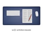 Grand sous-main en cuir bleu cobalt "Premium" - 80x40 cm
