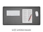 Grand sous-main en cuir gris fer "Premium" - 80x40 cm