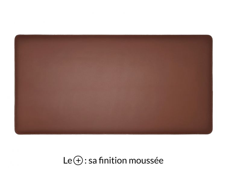 Grand sous-main en cuir marron "Premium" - 80x40 cm
