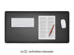 Grand sous-main en cuir noir "Premium" - 80x40 cm