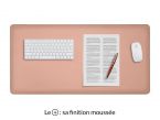 Grand sous-main en cuir rose "Premium" - 80x40 cm