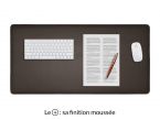 Grand sous-main en cuir marron foncé "Premium" - 80x40 cm
