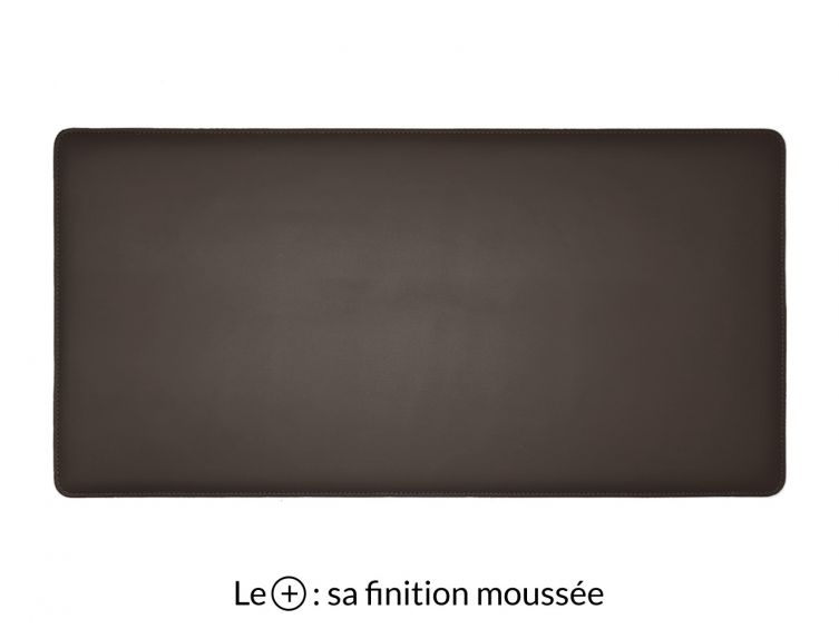 Grand sous-main en cuir marron foncé "Premium" - 80x40 cm