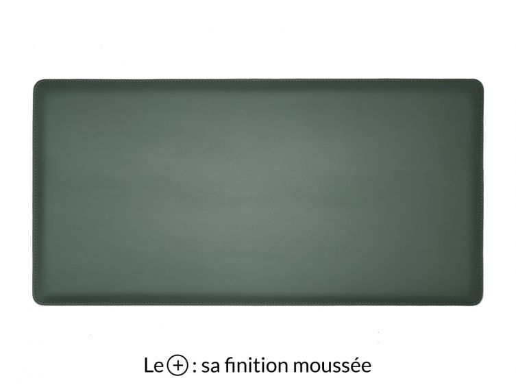 Grand sous-main en cuir vert anglais "Premium" - 80x40 cm