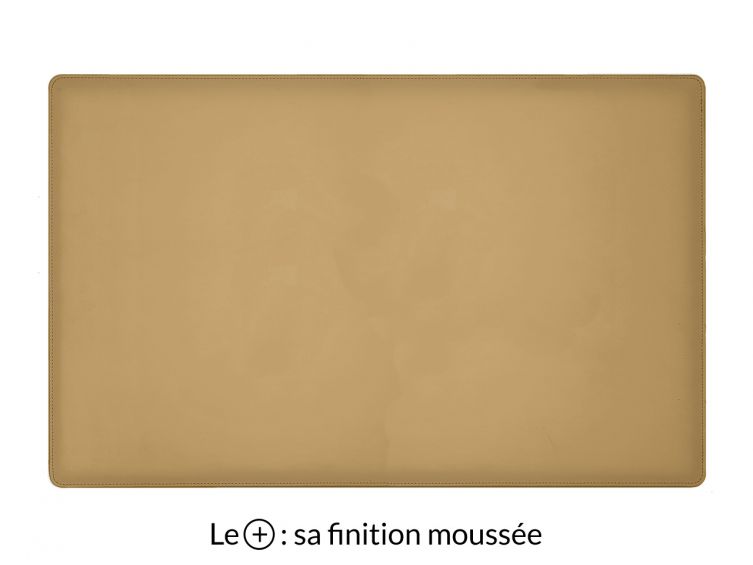 Sous-main XL en cuir beige café latte "Premium" - 80x50 cm