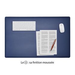 Sous-main XL en cuir bleu cobalt "Premium" - 80x50 cm