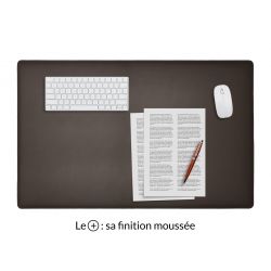 Sous-main XL en cuir marron foncé "Premium" - 80x50 cm 