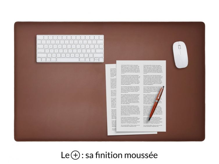Sous-main XL en cuir marron "Premium" - 80x50 cm 
