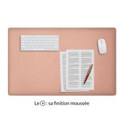 Sous-main XL en cuir rose "Premium" - 80x50 cm