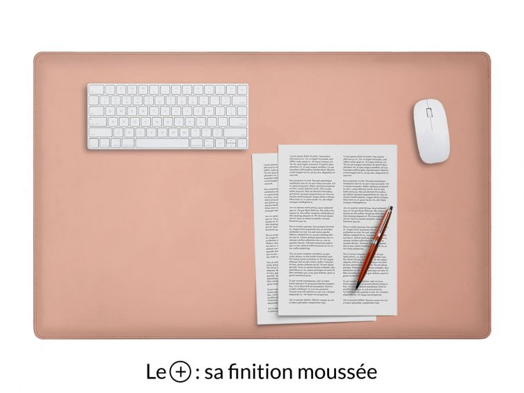 Sous-main XL en cuir rose "Premium" - 80x50 cm