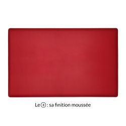 Sous-main XL en cuir rouge coquelicot "Premium" - 80x50 cm