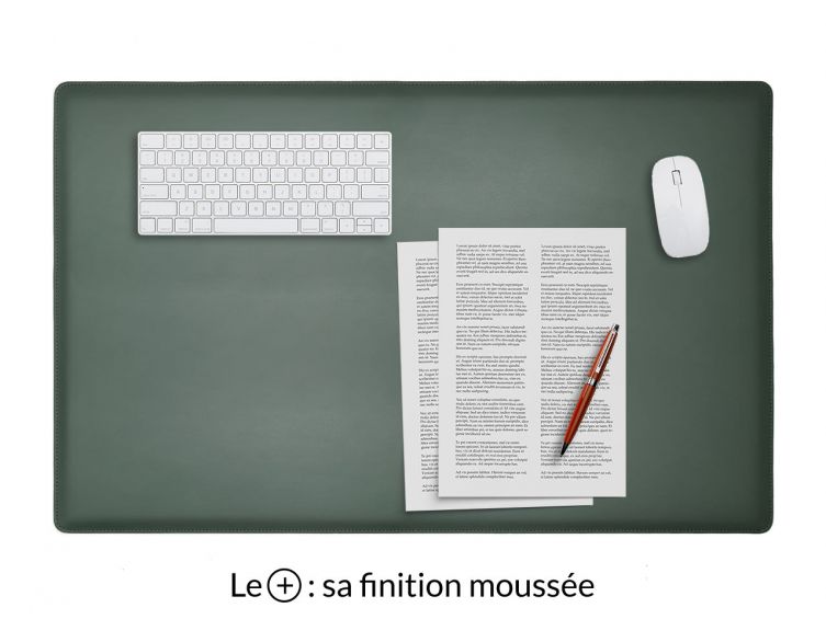 Sous-main XL en cuir vert anglais "Premium" - 80x50 cm