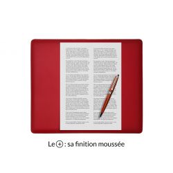 Sous-main mini en cuir rouge coquelicot "Premium" - 38x32 cm