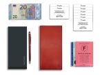 Porte chéquier "Luxe" tout cuir rouge - chéquier pro - PM-029-01