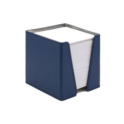 Cube à Post-It en cuir bleu cobalt 