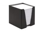 Cube à Post-It en cuir noir 