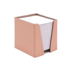 Cube à Post-It en cuir rose