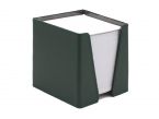 Cube à Post-It en cuir vert anglais 