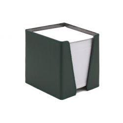 Cube à Post-It en cuir vert anglais 