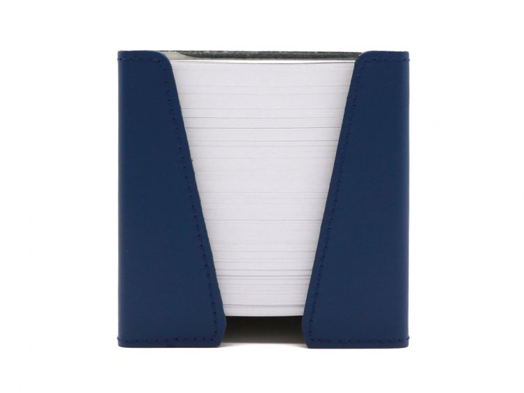 Cube à Post-It en cuir bleu cobalt 