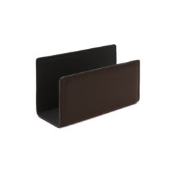 Porte lettres en cuir marron foncé