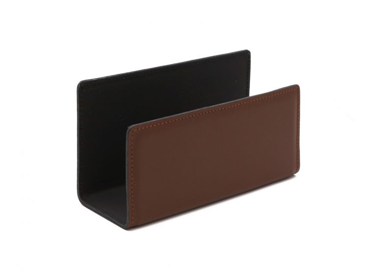 Porte lettres en cuir marron 