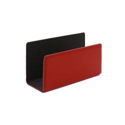Porte lettres en cuir rouge coquelicot 