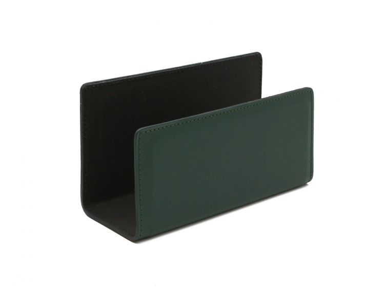 Porte lettres en cuir vert anglais 