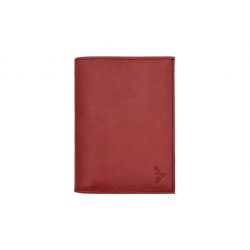 Portefeuille "Luxe" en cuir rouge - 13 cm, 2 volets - PM-001-01