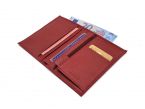 Portefeuille "Luxe" en cuir rouge - 13 cm, 2 volets - PM-001-01