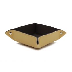 Vide poche en cuir beige cafe latte 