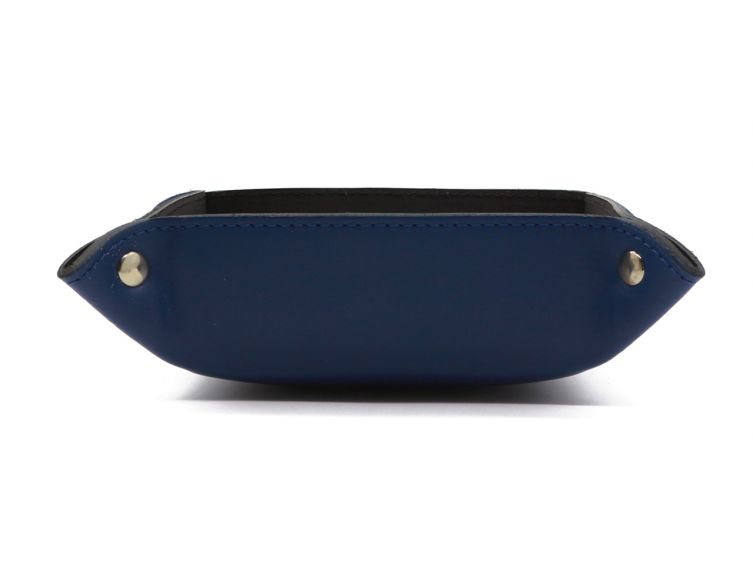 Vide poche en cuir bleu cobalt 