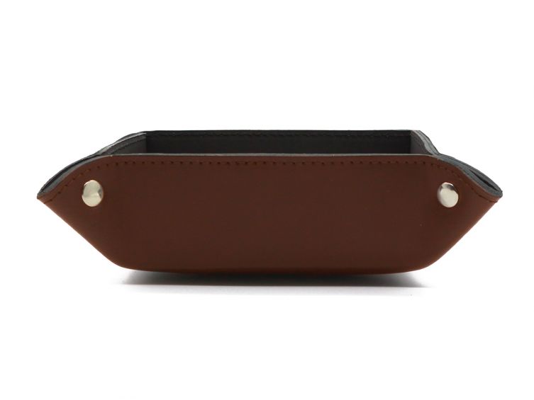 Vide poche en cuir marron