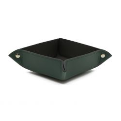 Vide poche en cuir vert anglais 