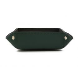 Vide poche en cuir vert anglais 