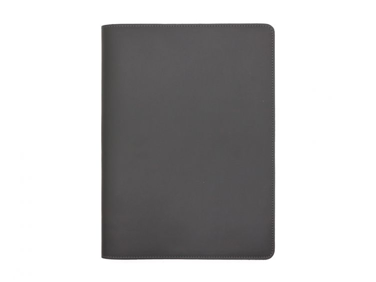 Conférencier A4 en cuir gris fer 