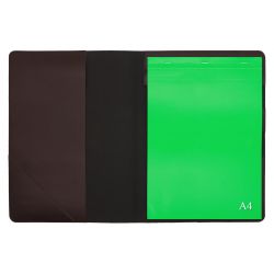 Conférencier A4 en cuir marron foncé